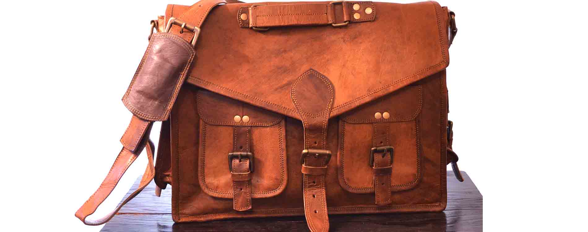 Rhinoland Genuine Leather Vintage Laptop Bag 16" Messenger Handmade Briefcase Satchel Bag Cross body Shoulder Bag